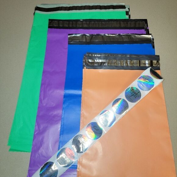 Poly Mailers XLARGE 50 piece Starter Pack w/Stickers - Picture 10 of 16